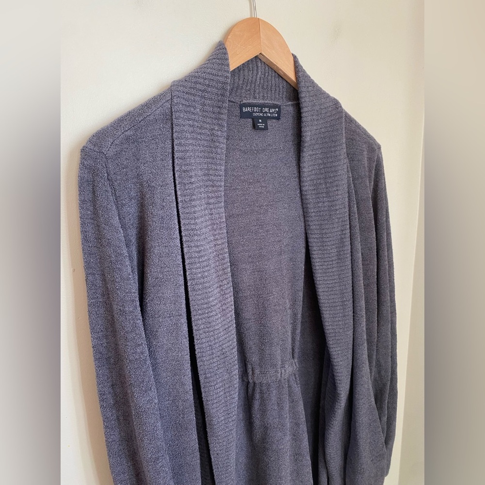 Barefoot Dreams CozyChic Ultra Lite Cardigan Blue Size Medium Boho Casual Comfy - Picture 5 of 11